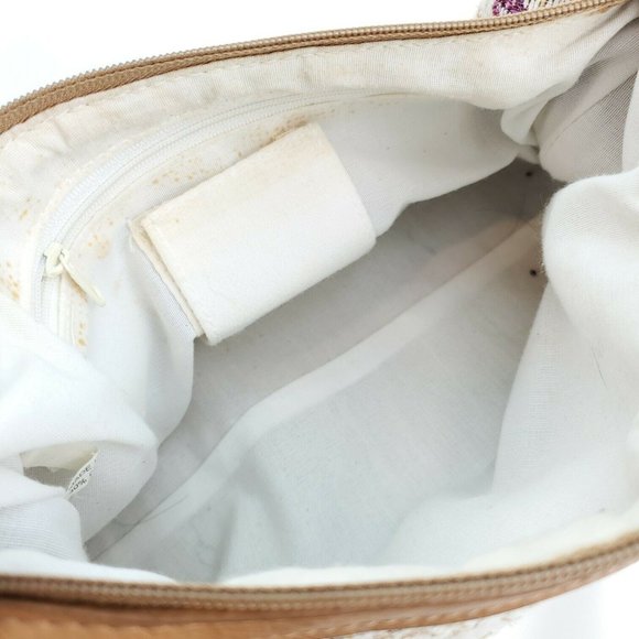 Womens Cream Red Embroidered Adjustable Shoulder Strap Baguette Handbag … - Picture 6 of 14